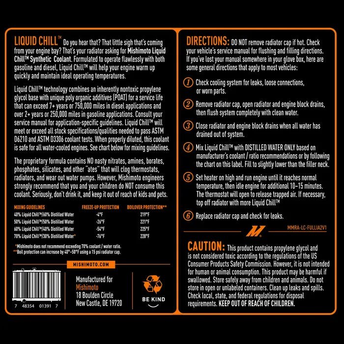 Mishimoto MMRA - LC - FULLF Liquid Chill Synthetic Coolant - Southern Diesel Supply
