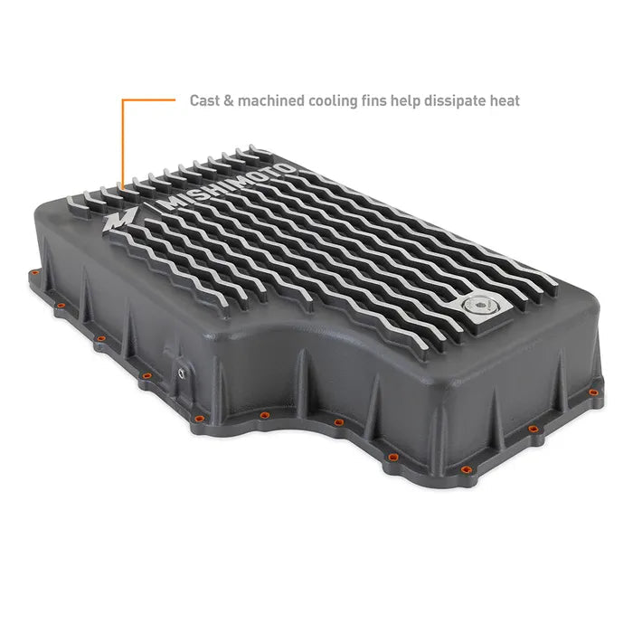 Mishimoto MMTP - F2D - 11 6R140 Cast Aluminum Transmission Pan (2011 - 2019 Power Stroke) - Southern Diesel Supply