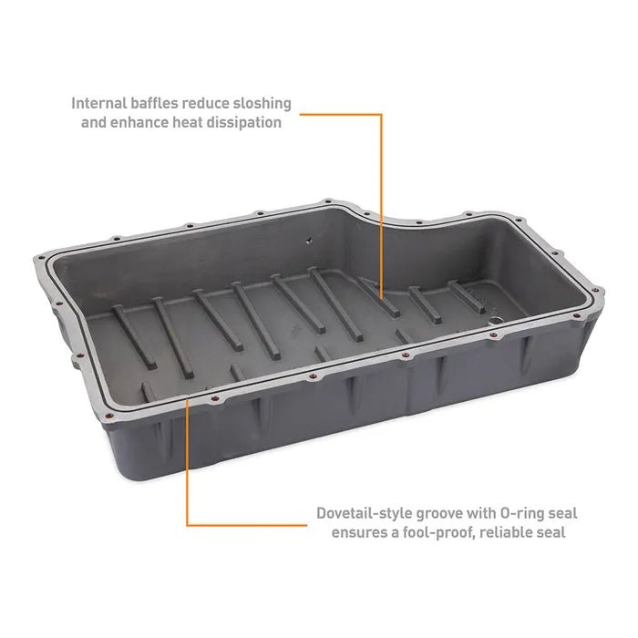 Mishimoto MMTP - F2D - 11 6R140 Cast Aluminum Transmission Pan (2011 - 2019 Power Stroke) - Southern Diesel Supply
