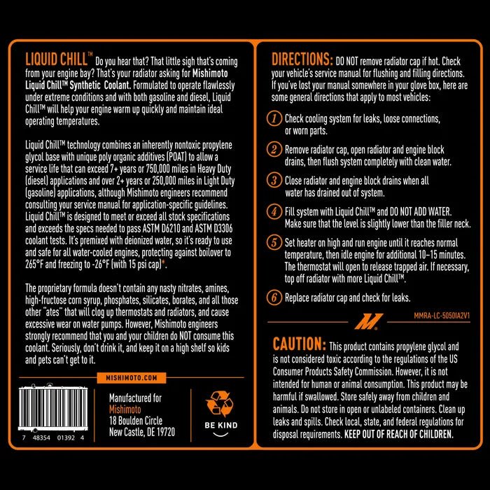 Mishimoto Pre - Mixed Liquid Chill Synthetic Coolant - Southern Diesel Supply