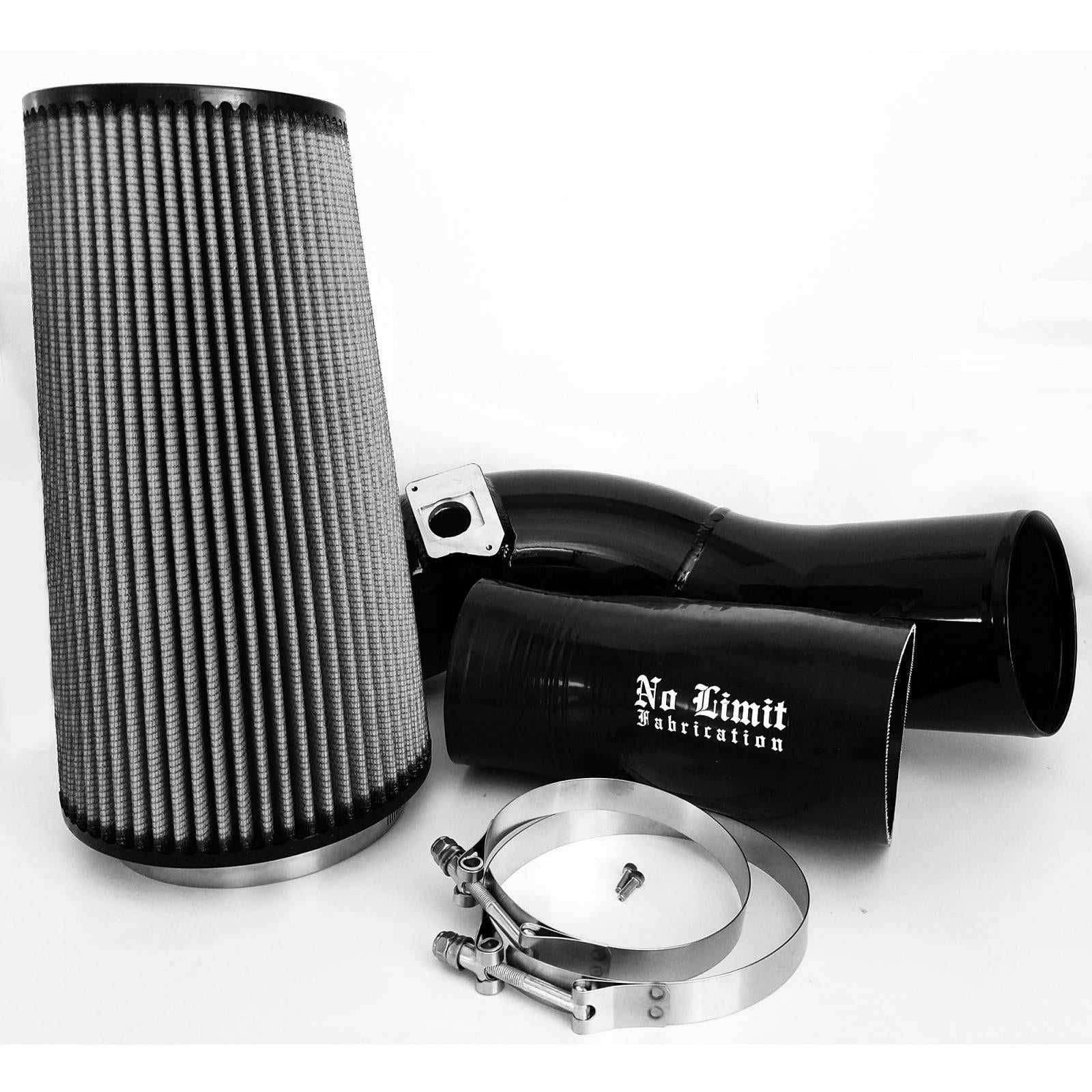 No Limit Fabrication 6.0 Cold Air Intake 03 - 07 Ford Super Duty Power Stroke Black Dry Filter No Limit Fabrication - Southern Diesel Supply