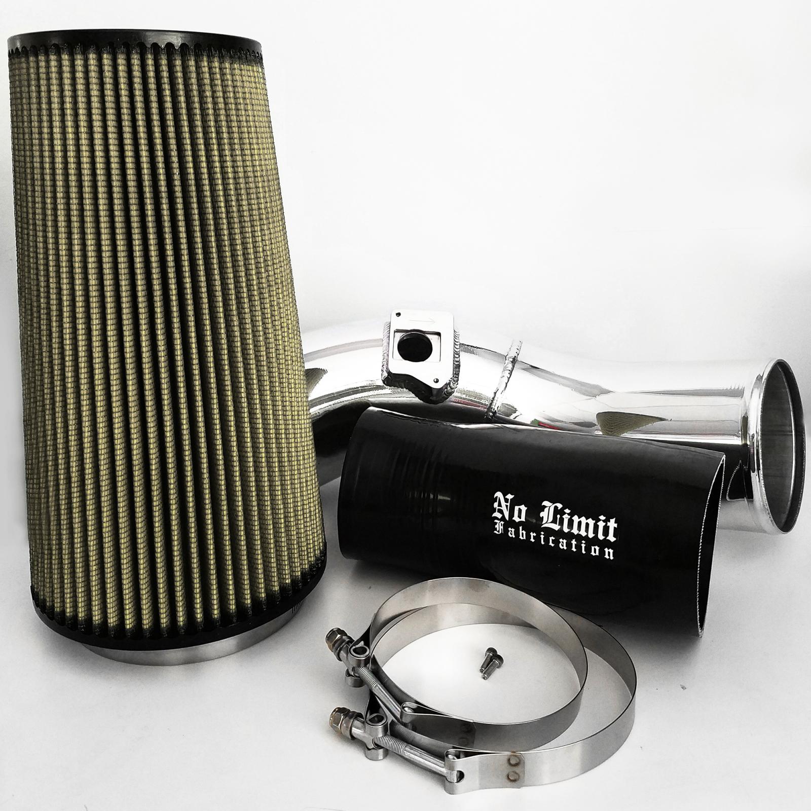 No Limit Fabrication 6.0 Cold Air Intake 03 - 07 Ford Super Duty Power Stroke Polished PG7 Filter No Limit Fabrication - Southern Diesel Supply