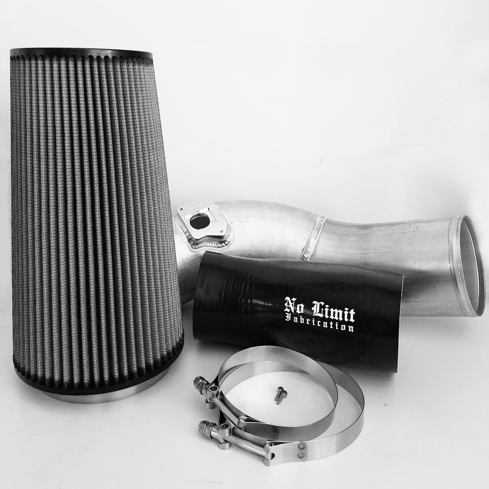 No Limit Fabrication 6.0 Cold Air Intake 03 - 07 Ford Super Duty Power Stroke Raw Dry Filter No Limit Fabrication - Southern Diesel Supply