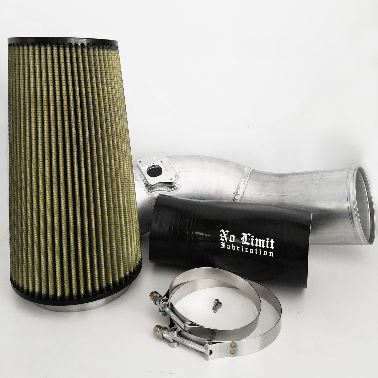 No Limit Fabrication 6.0 Cold Air Intake 03 - 07 Ford Super Duty Power Stroke Raw PG7 Filter No Limit Fabrication - Southern Diesel Supply