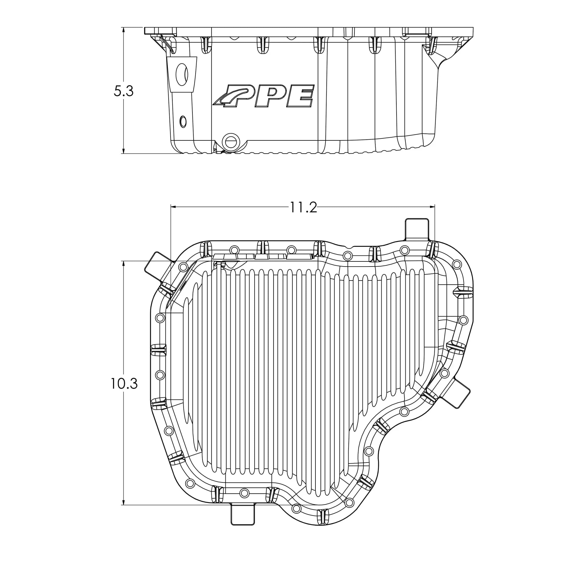 PPE 114052100 High Capacity Cast Aluminum Oil Pan (2011 - 2016 Duramax) - Southern Diesel Supply