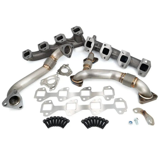 PPE 116111200 High-Flow Exhaust Manifolds with Up-Pipes (2002-2004 Duramax CA Emission)