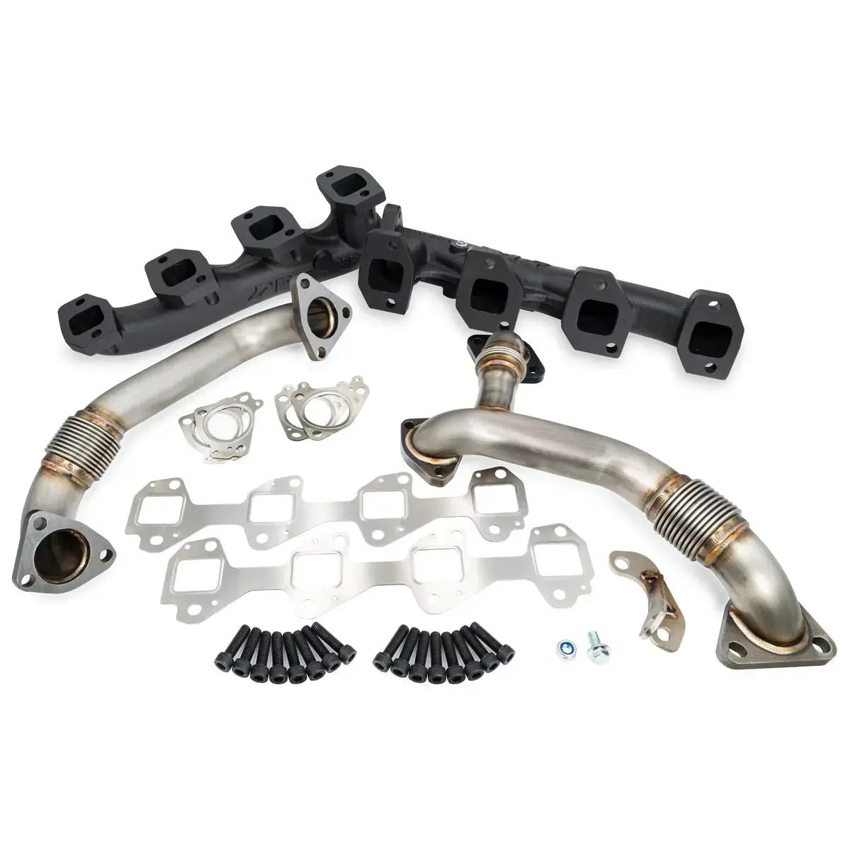 PPE 116111600 High - Flow Exhaust Manifolds with Up - Pipes (2006 - 2007 Duramax) - Southern Diesel Supply