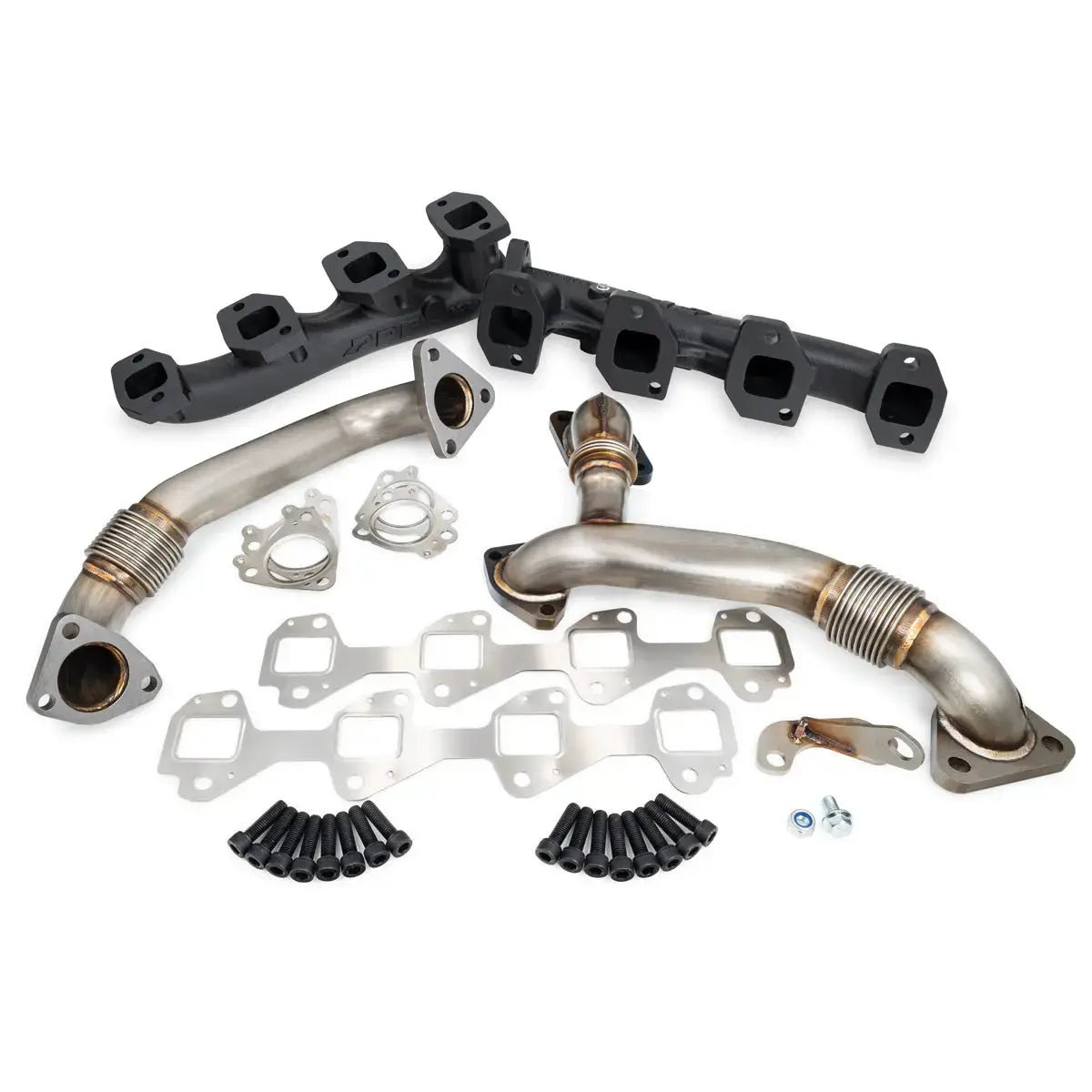 PPE 116111800 High - Flow Exhaust Manifolds with Up - Pipes (2007.5 - 2010 Duramax) - Southern Diesel Supply