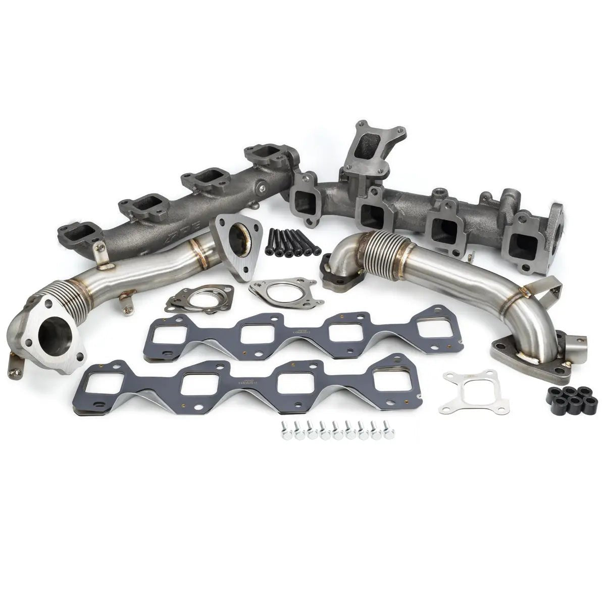 PPE 116112500 High - Flow Exhaust Manifolds With Up - Pipes (2017 - 2026 Duramax) - Southern Diesel Supply