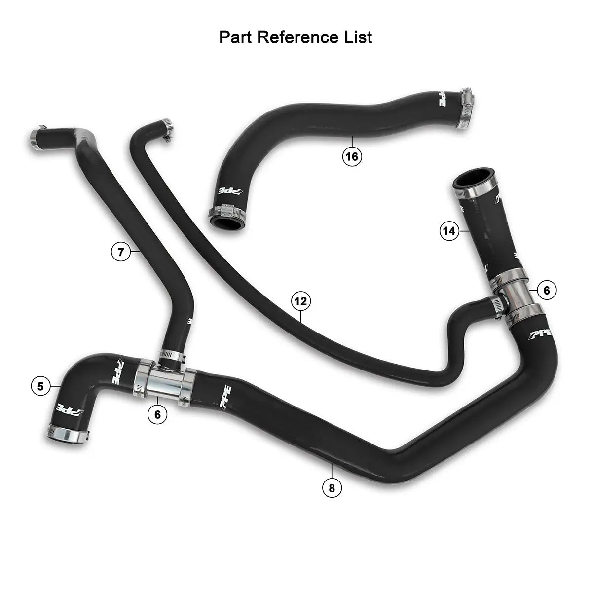 PPE 119020100 Silicone Upper & Lower Radiator Hose Kit (2001 - 2005 Duramax) - Southern Diesel Supply