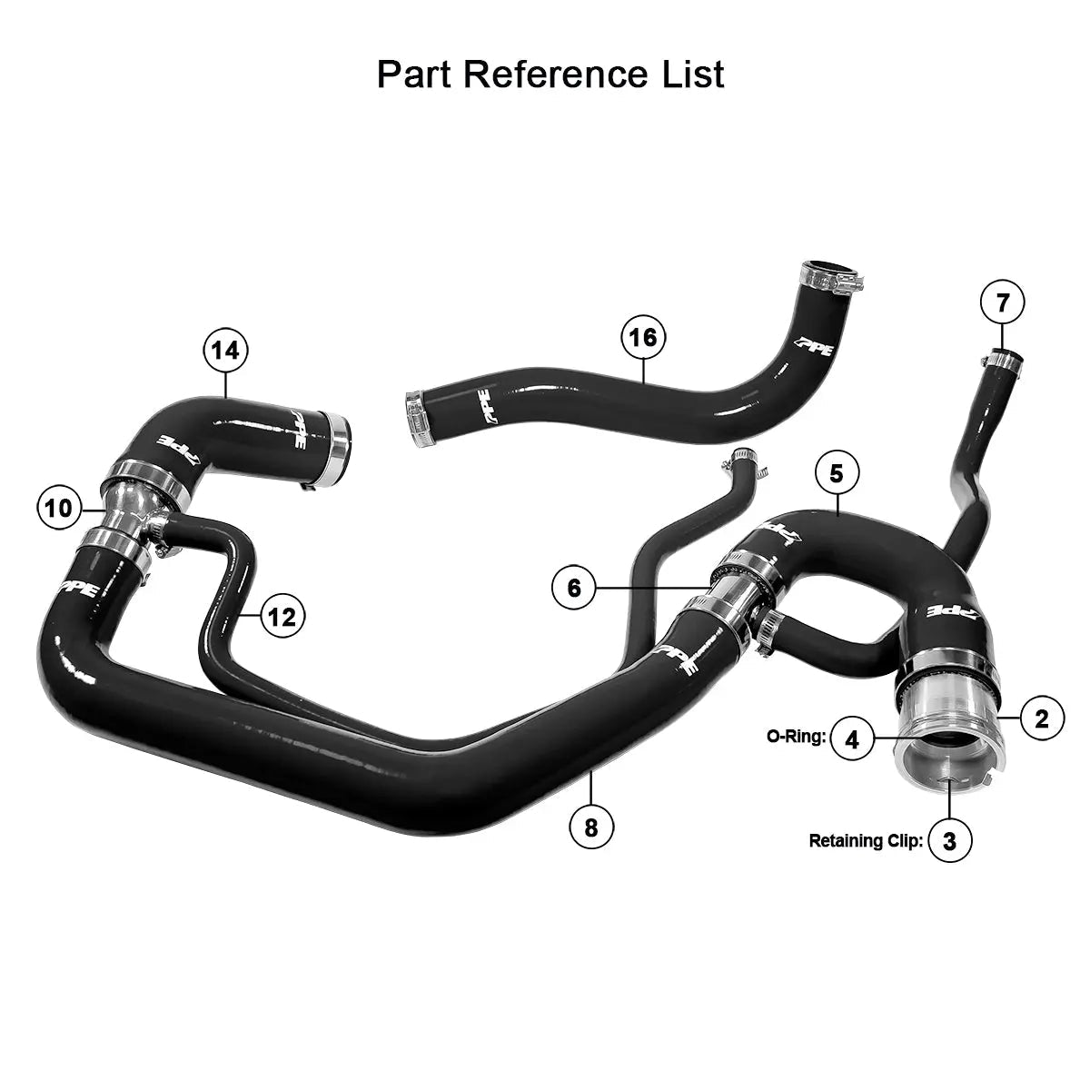 PPE 119020200 Silicone Upper & Lower Radiator Hose Kit (2006 - 2010 Duramax) - Southern Diesel Supply