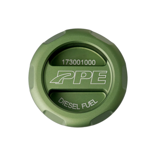 PPE 173001000 Billet Fuel Cap with Built-In Magnet (Anodized Green) (2020-2026 3.0L Duramax)