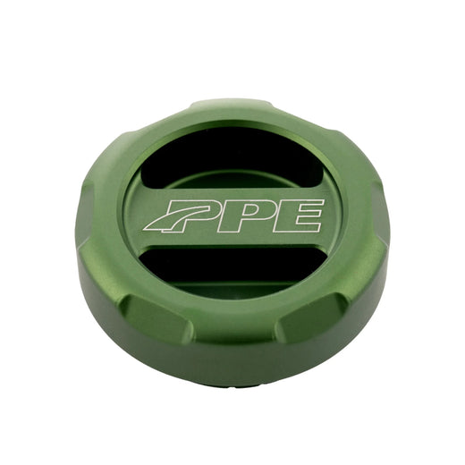 PPE 273001000 Billet Fuel Cap with Built-In Magnet (Anodized Green) (2013-2018 6.7L, 2014-2018 3.0L EcoDiesel)
