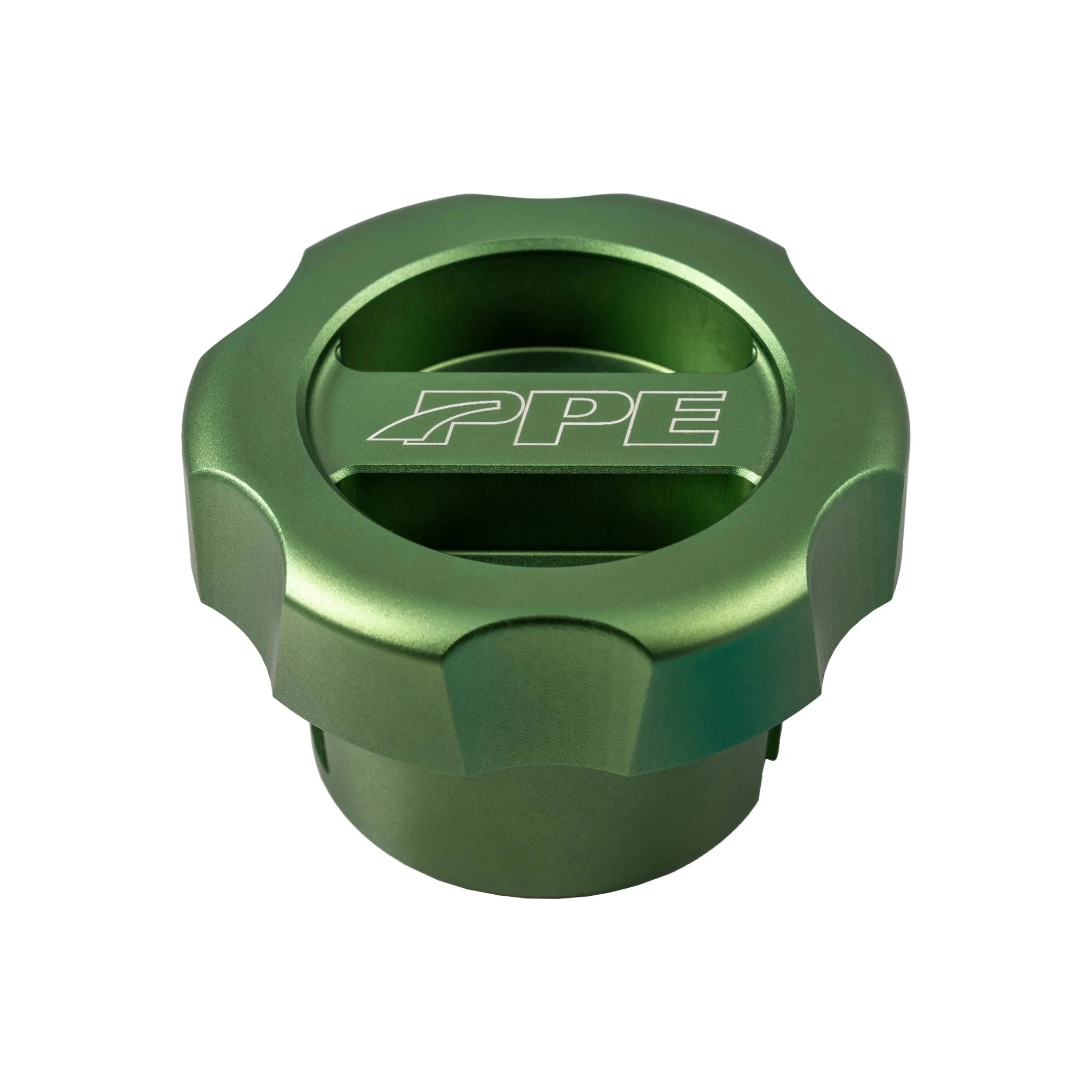 PPE 273003000 Billet Fuel Cap with Built - In Magnet (Anodized Green) (2019 - 2025 6.7L, 2019 - 2023 3.0L Cummins) - Southern Diesel Supply