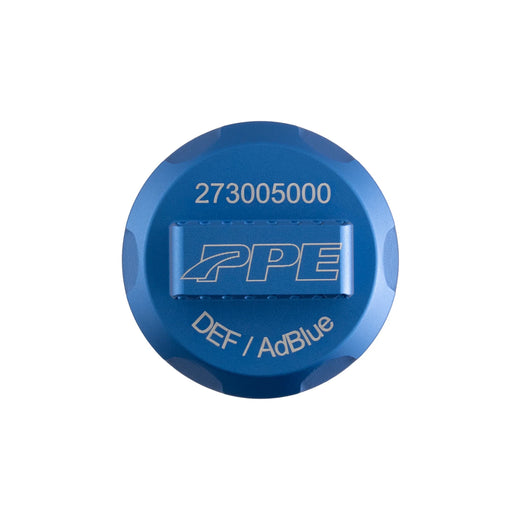 PPE 273005000 Billet Diesel Exhaust Fluid (DEF) Cap (Anodized Blue) (2007.5-2026 6.7L, 2014-2023 3.0L EcoDiesel)