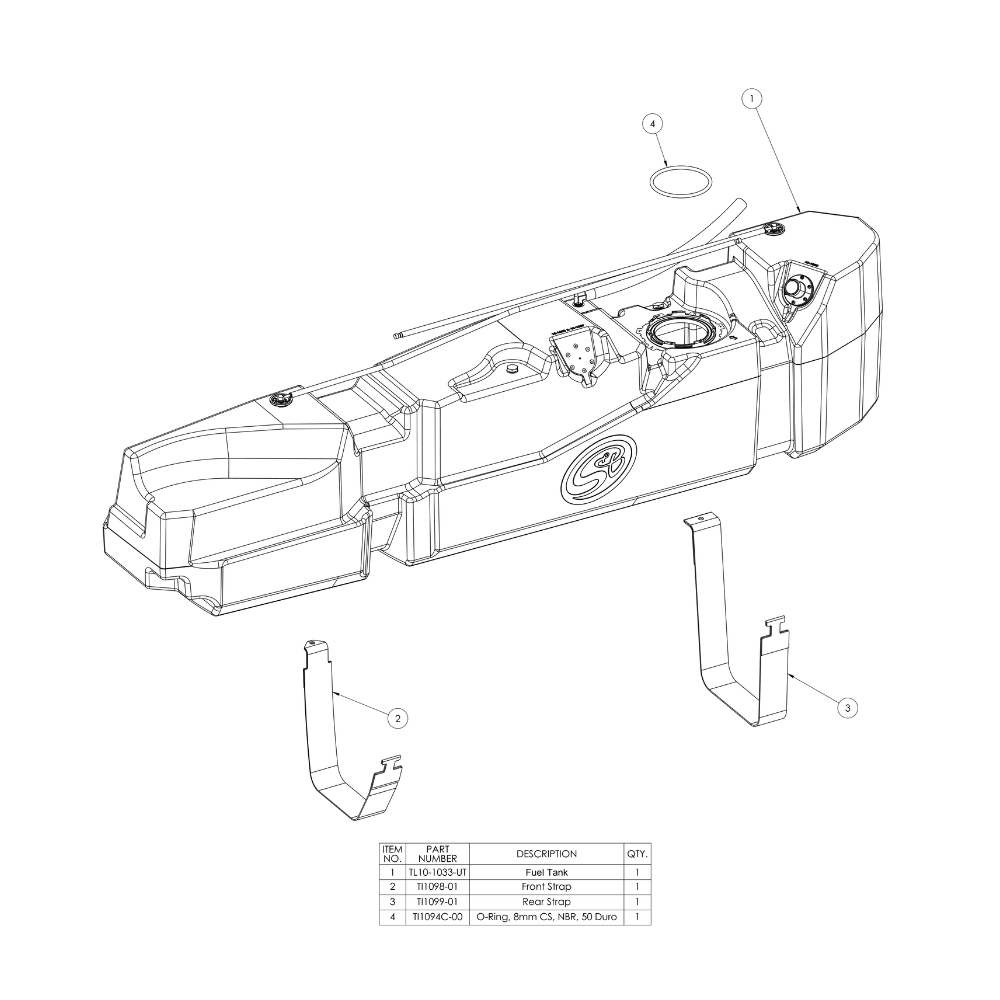 S&B 10-1033 56 Gallon High-Capacity Fuel Tank (2013-2026 Dodge Ram Cummins 6.7L, Crew Cab Long Bed) - Southern Diesel Supply