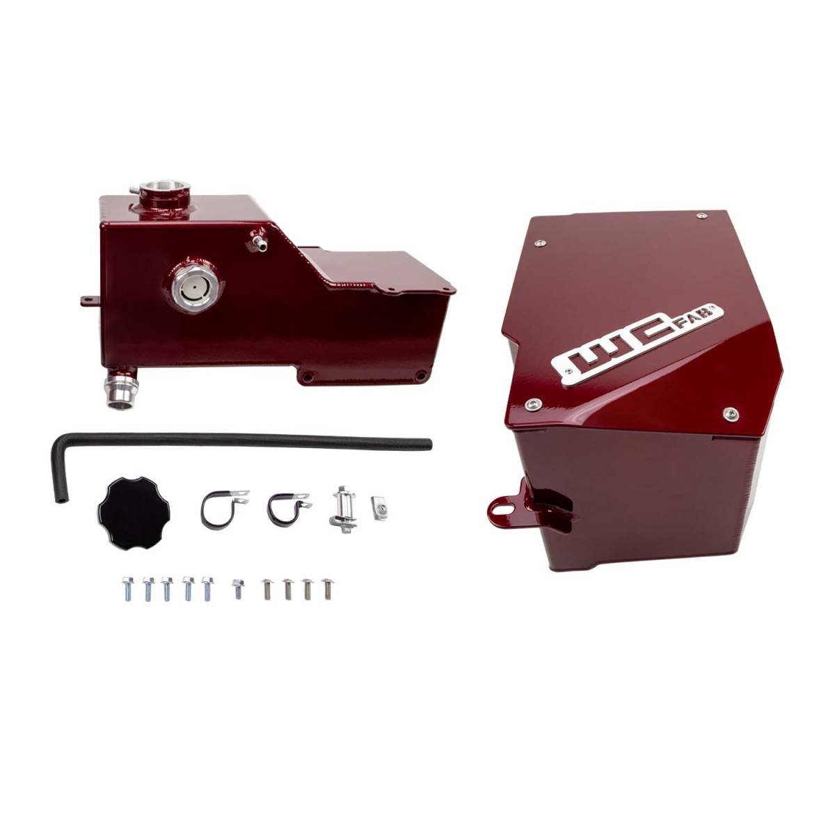 WCFab WCF100203 6.7L Powerstroke Coolant Tank Kit With Battery Box (2017 - 2025 Power Stroke) - Southern Diesel Supply