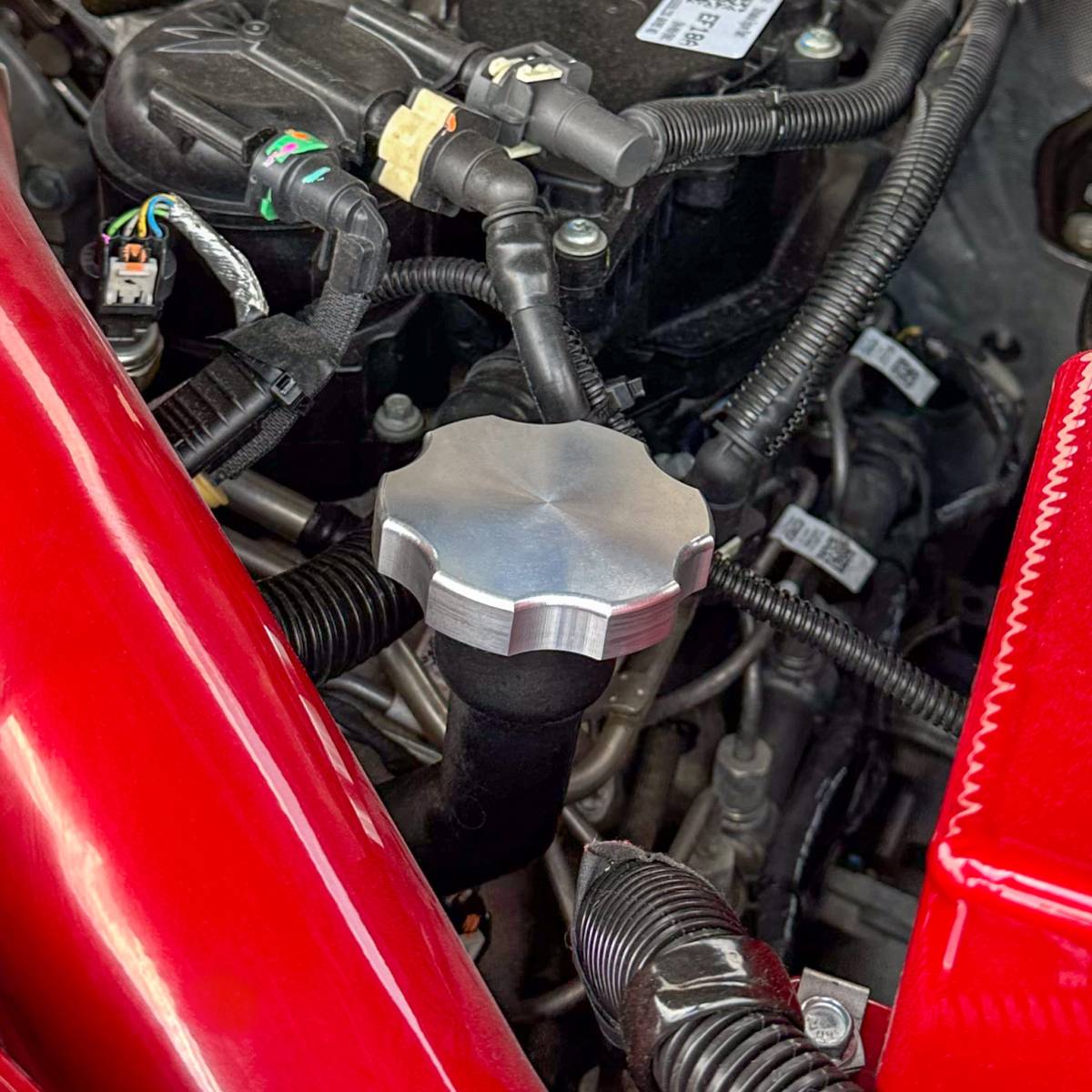 WCFab WCF100289 6.7L Powerstroke Billet Aluminum Oil Fill Cap, Black Anodized (2011 - 2025 Power Stroke) - Southern Diesel Supply