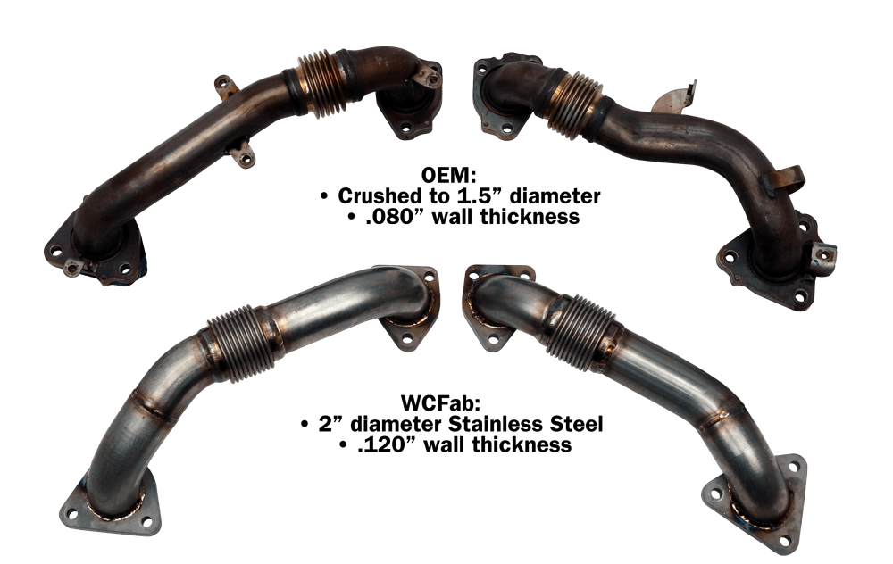 WCFab WCF100624 Duramax 2" Stainless Up Pipe Kit for OEM Manifolds with Gaskets (2017 - 2025 Duramax) - Southern Diesel Supply