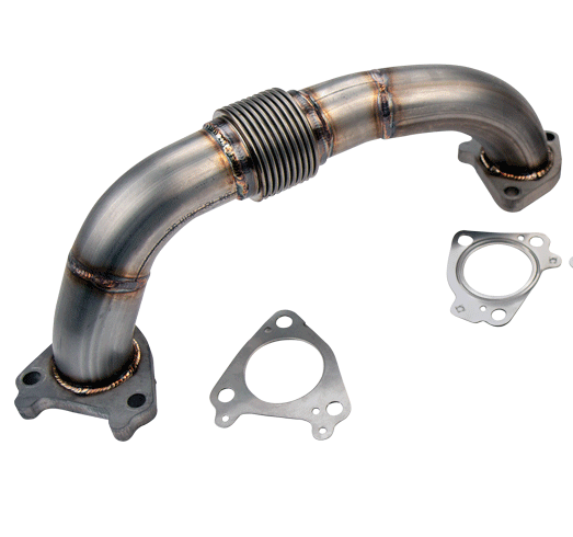 WCFab WCF100652 Duramax 2" Stainless Driver Side Up Pipe For OEM Or WCFab Manifold With Gaskets - Southern Diesel Supply