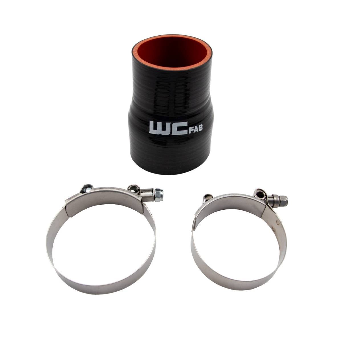 WCFab WCF207 - 105 2.375" X 3" ID Straight Reducer 4.5" Long Silicone Boot And Clamp Kit - Southern Diesel Supply