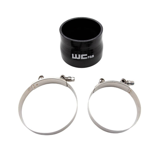 WCFab WCF207-106 3.5" X 4" ID Straight Reducer X 3" Long Silicone Boot And Clamp Kit